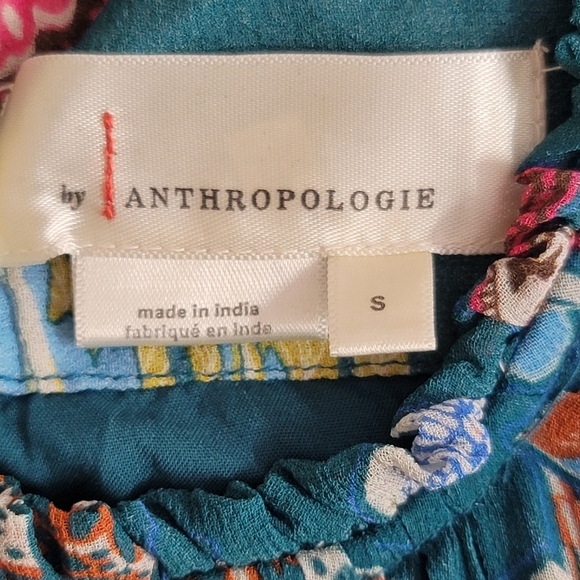 Anthropologie Natalie Trapeze Dress Womens Floral Sheer Overlay High Neck  Sz S - Picture 12 of 12